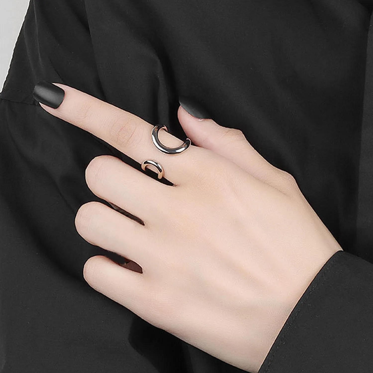 925 Sterling Silver Rings Handmade Rings Adjustable Open Teardrop Rings Waterdrop Ring for Women