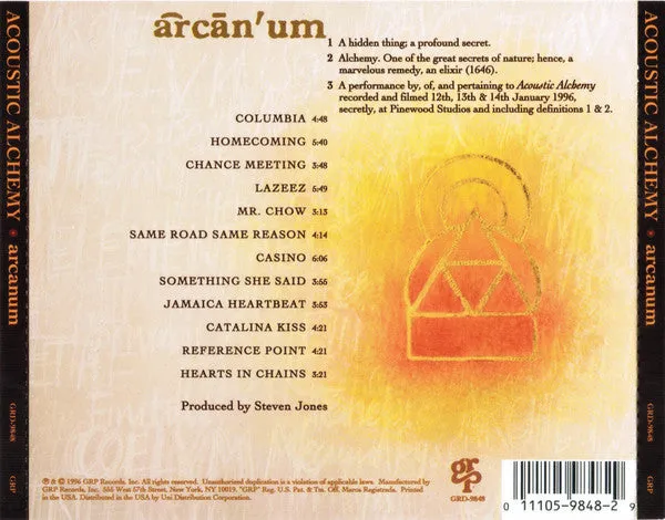 Acoustic Alchemy - Arcanum - CD