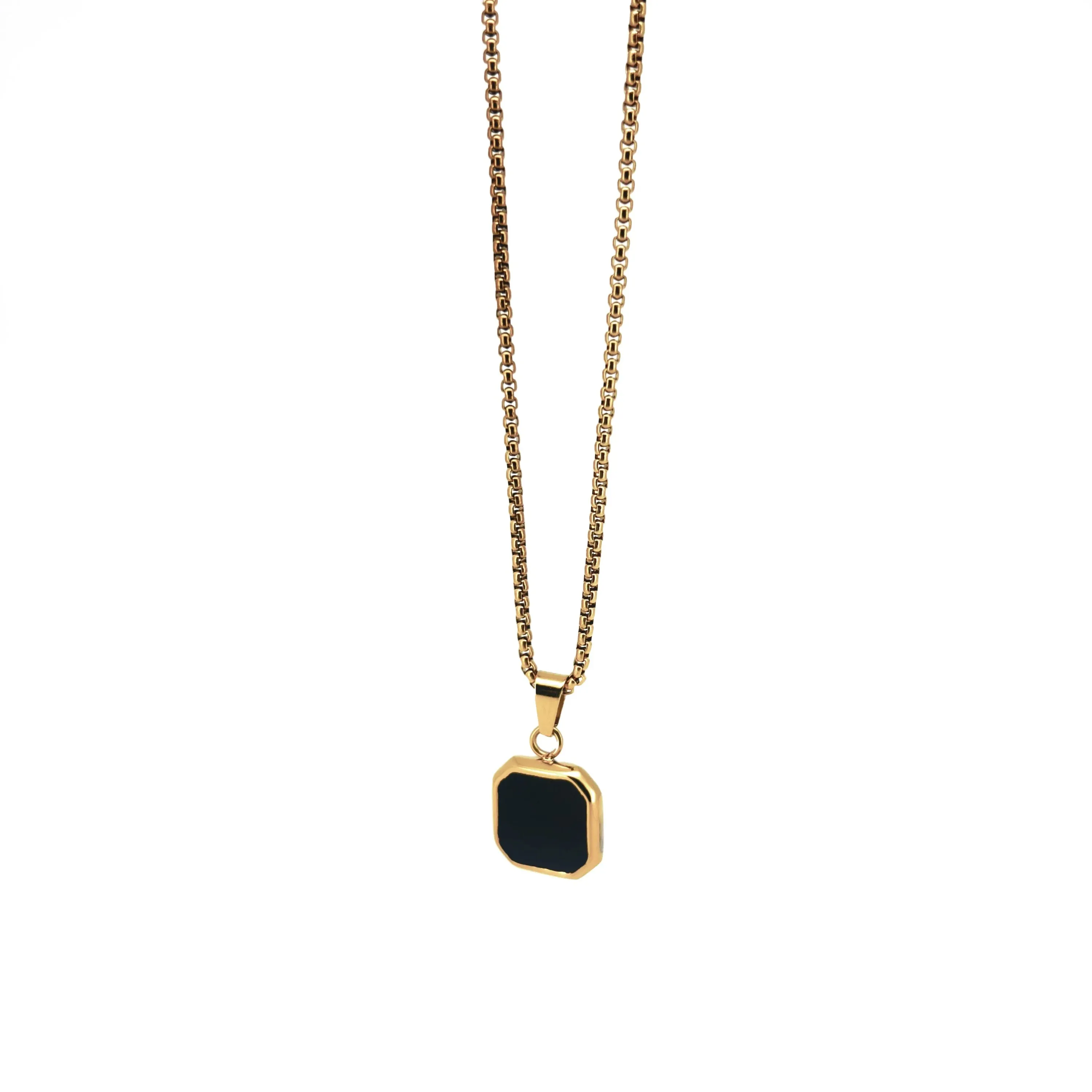 Aden Square Stone Pendant with Chain Necklace