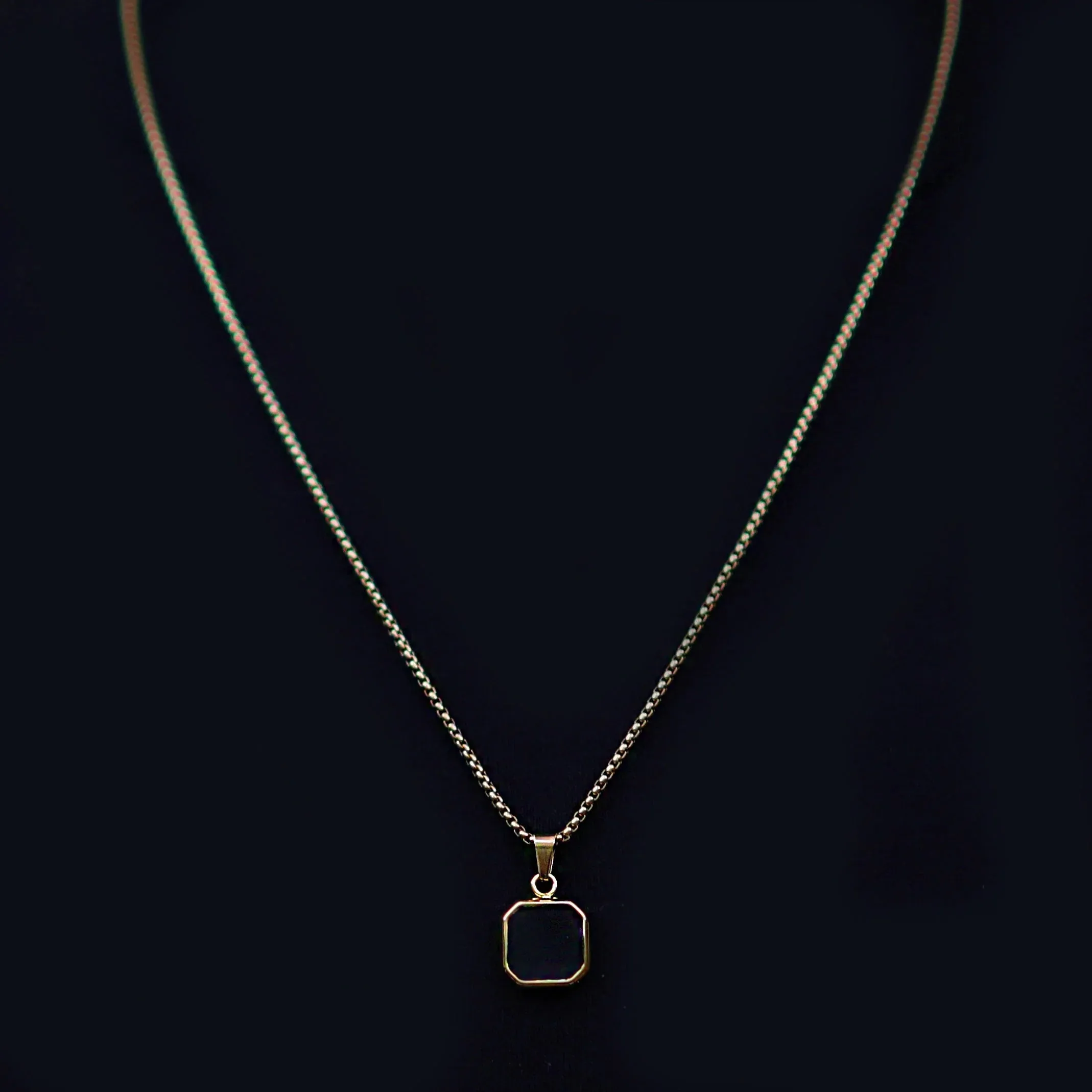 Aden Square Stone Pendant with Chain Necklace