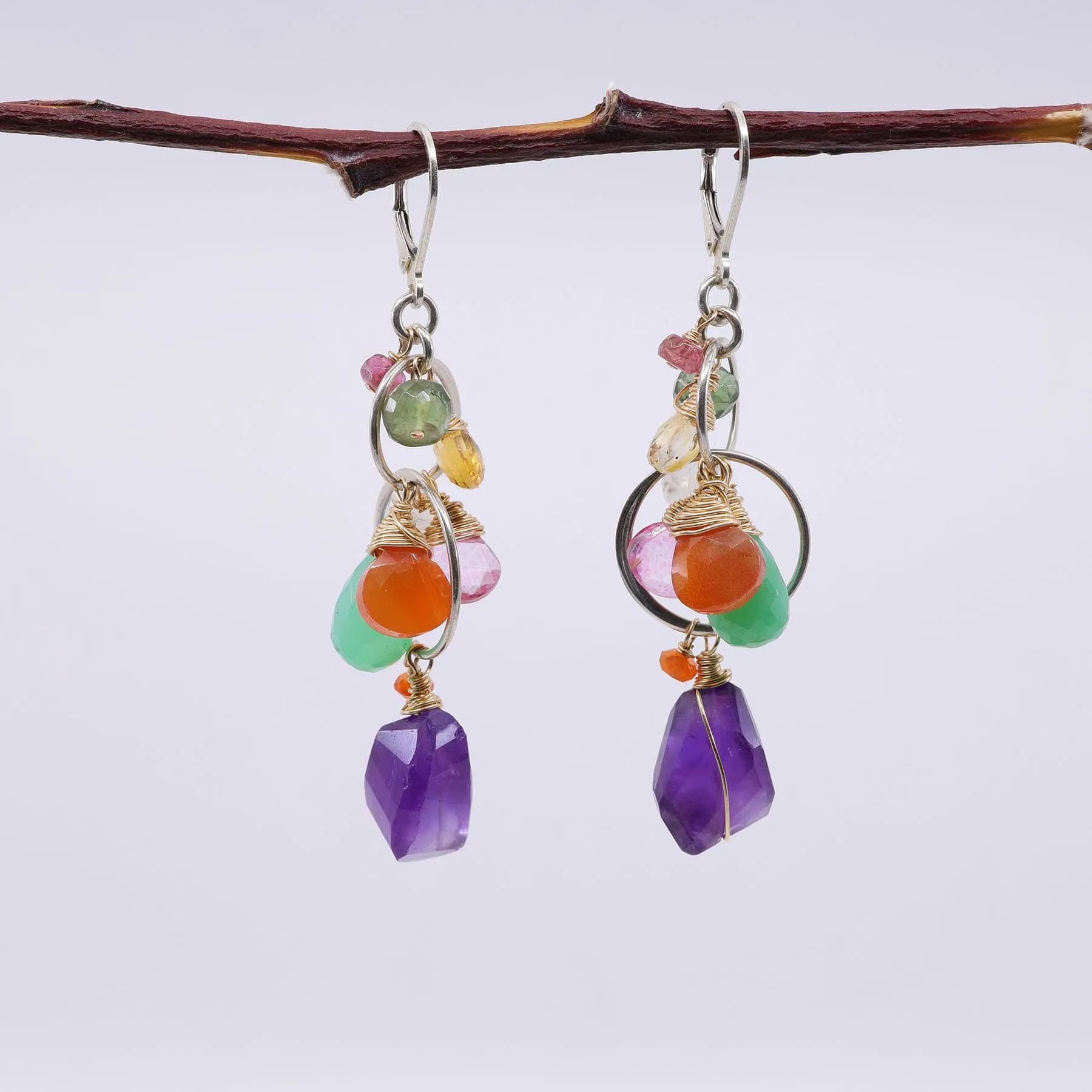 Amethyst Topaz Multi-Gemstone Earrings | Dedicated to CM