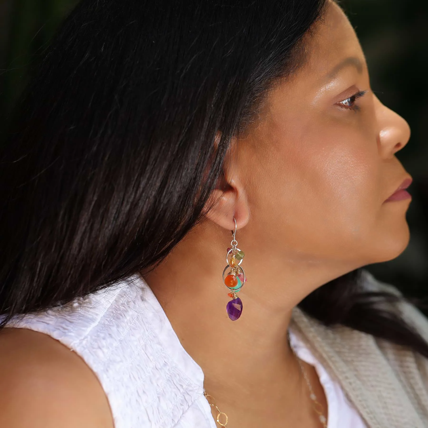Amethyst Topaz Multi-Gemstone Earrings | Dedicated to CM