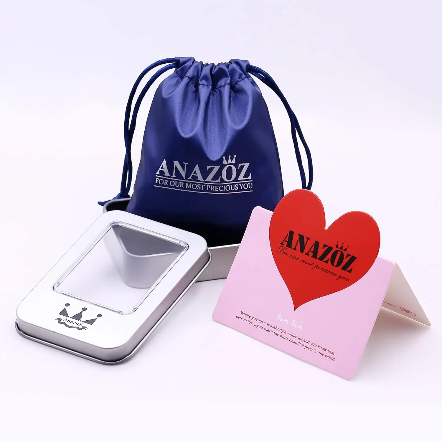 ANAZOZ Matching Couple Promise Rings, Cubic Zirconia Ring Eternity Band Stainless Steel 8MM Silver Couple Rings