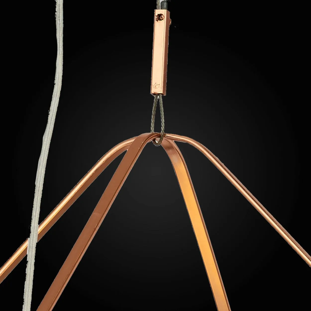 ANKUR SAMARA ROSE GOLD METAL CAGE WITH FROSTED GLASS PENDANT LIGHT