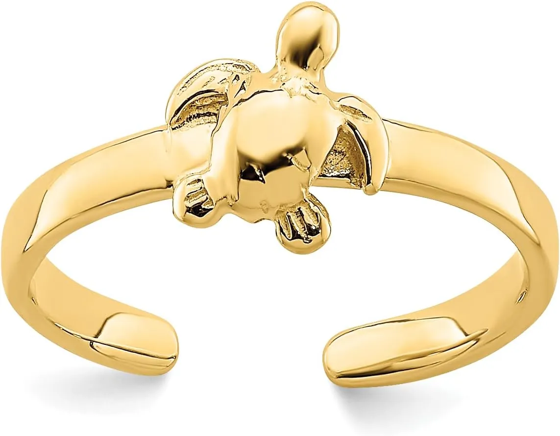 Avariah 14k Yellow Gold Adjustable Sea Turtle Toe Ring