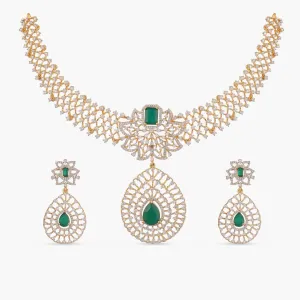 Avery CZ Silver Necklace Set