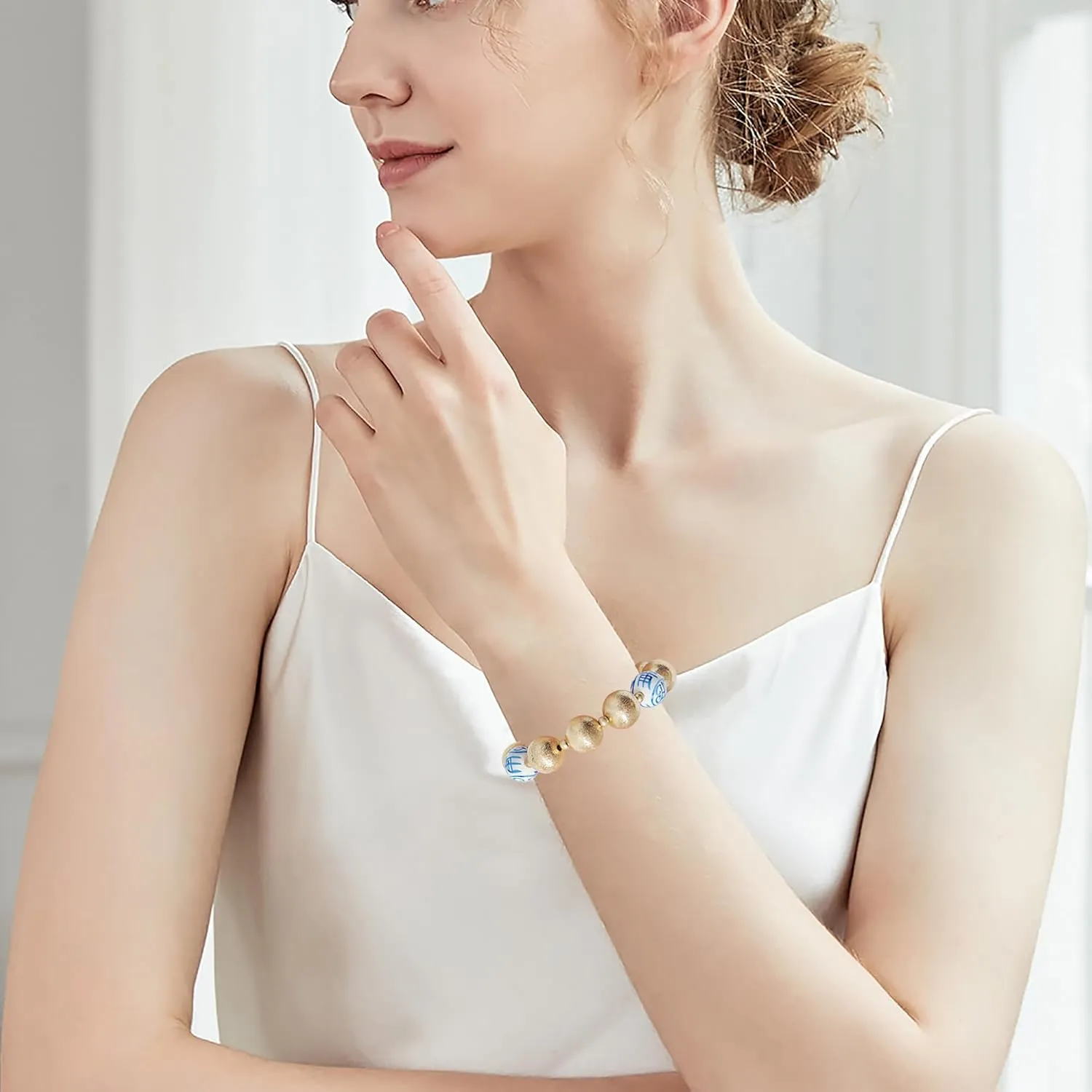 Bamboo Tube Bangle Bracelets for Women Stacking Chunky Colorful Acrylic Beads Stretch Bracelets Friendship Summer Beach Bracelet Jewelry