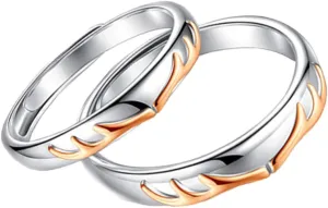 BESPORTBLE Matching Couple Rings S925 Silver Finger Ring for Women Men Ideal Present