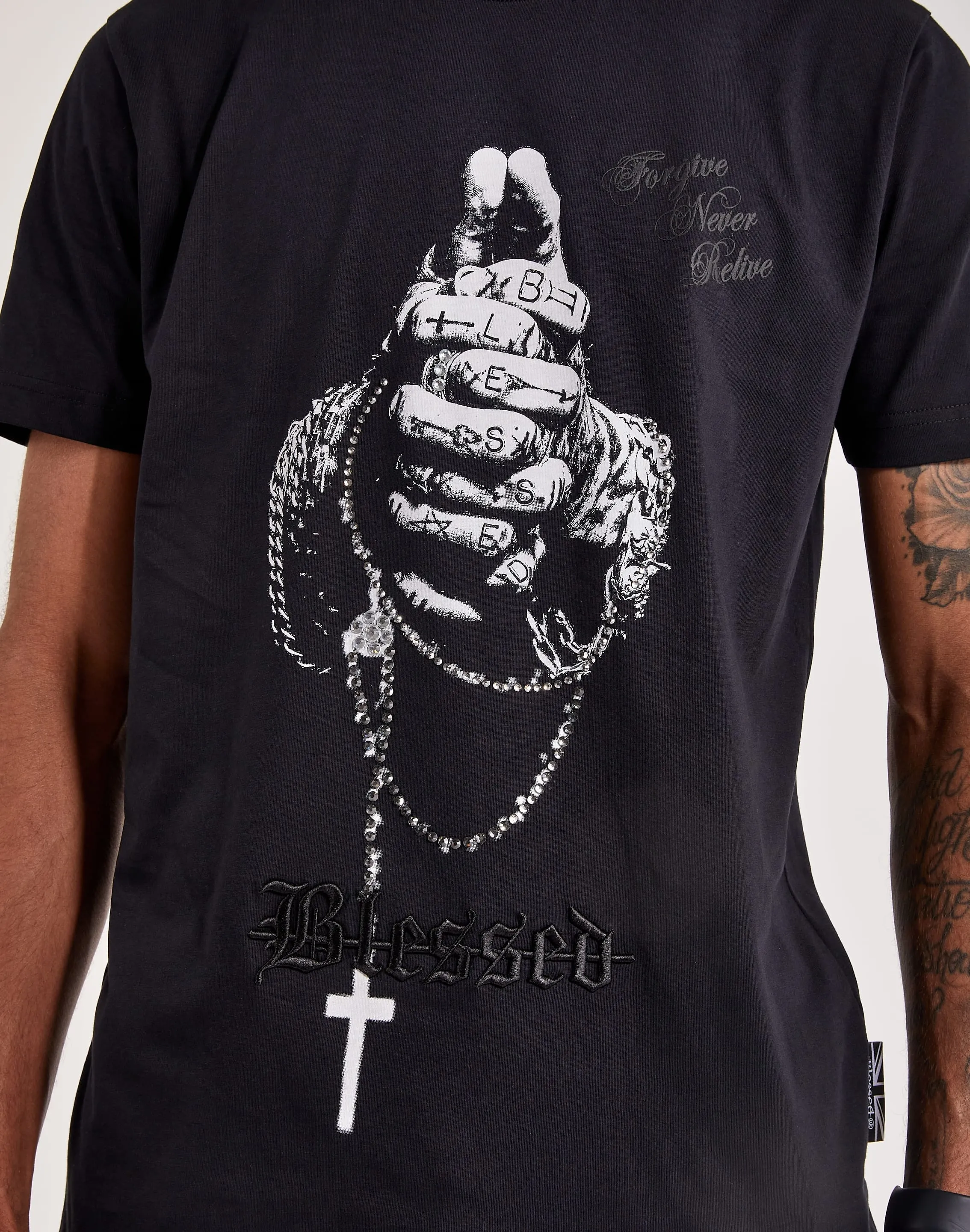 Blessed UK Praying Hands Rhinestone Tee