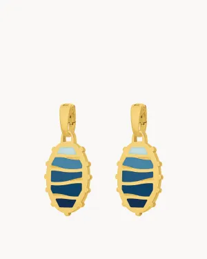 Blue Grotto Pendant, Gold Earring Pendants