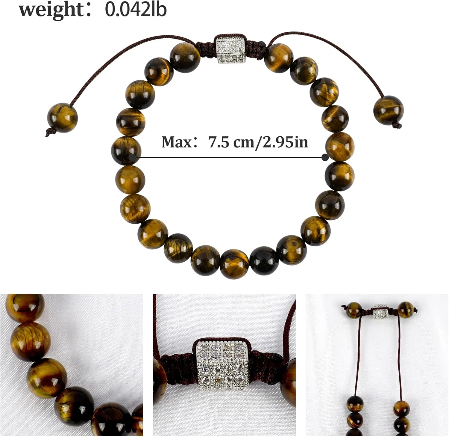 Bohemian Stone Beaded Bracelets for Women Single Natural Stone Gemstone Strand Bracelets Braided Chakra Crystal Beads Bracelets Boho Adjustable Handmade Summer Beach Jewelry Gift for Women