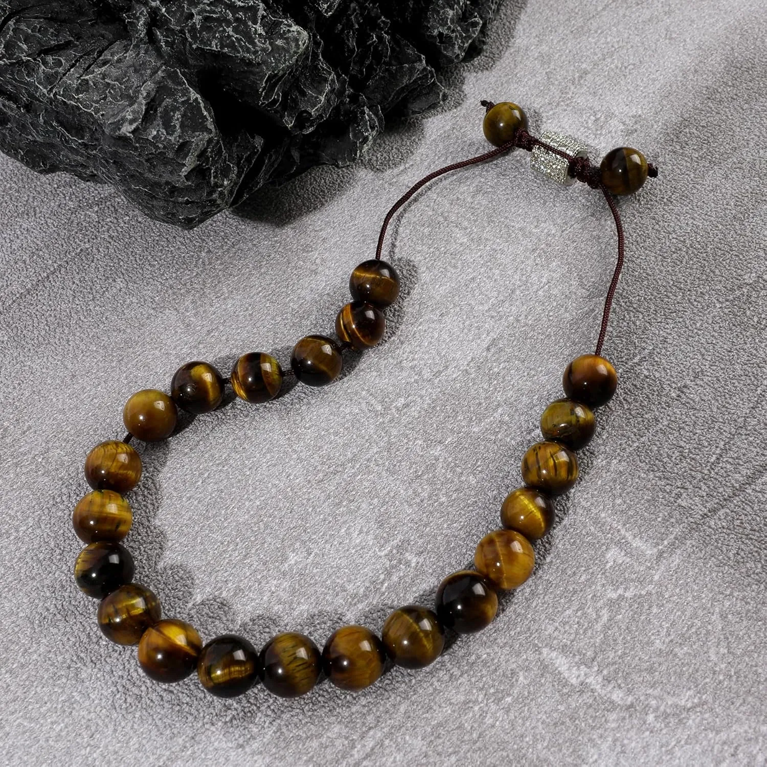 Bohemian Stone Beaded Bracelets for Women Single Natural Stone Gemstone Strand Bracelets Braided Chakra Crystal Beads Bracelets Boho Adjustable Handmade Summer Beach Jewelry Gift for Women