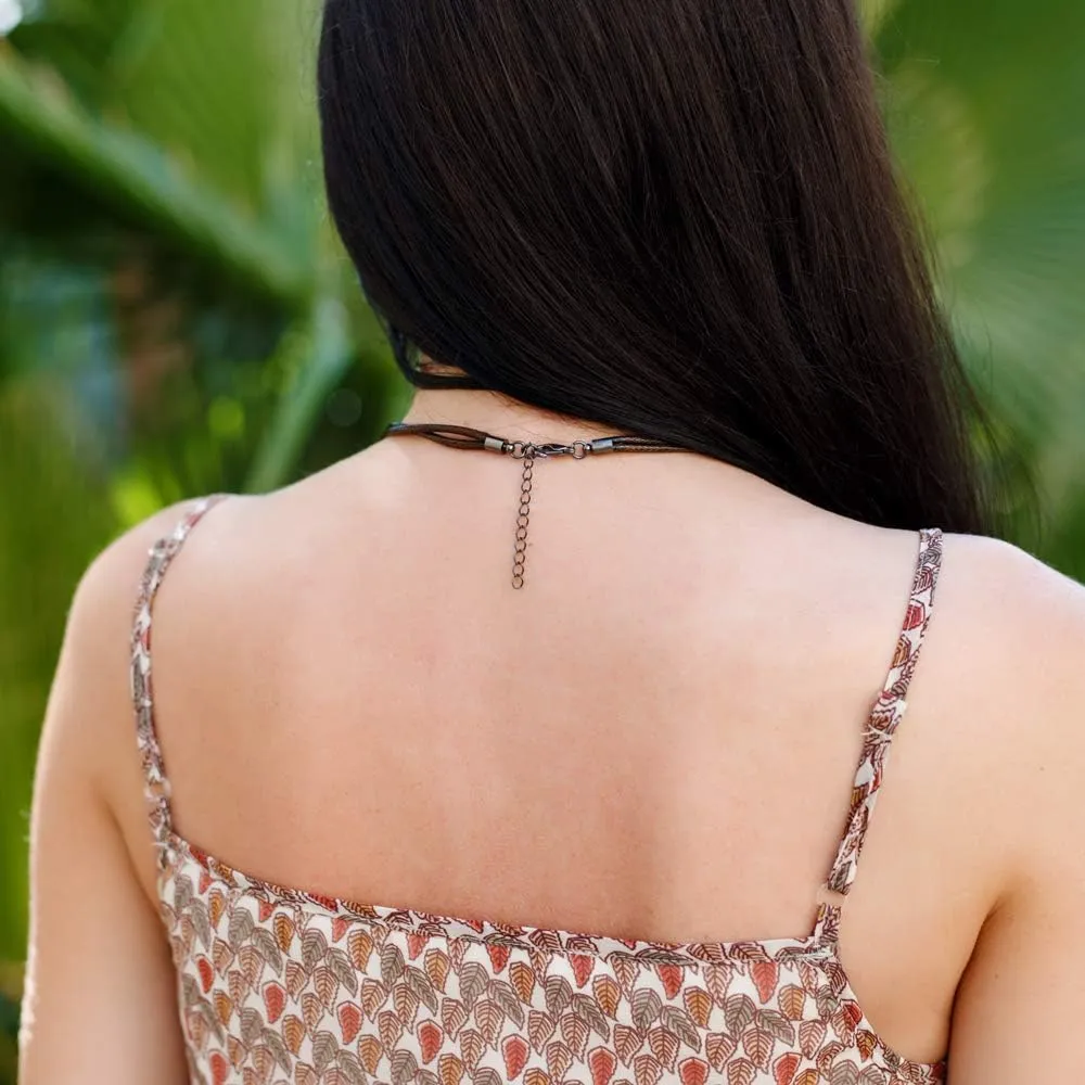Brown Wooden Choker Chunky Pendant Necklaces for women