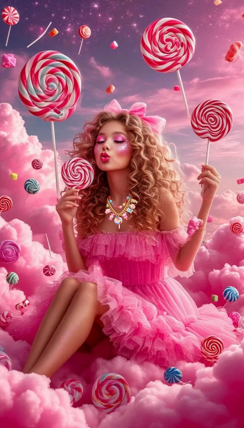 Candy Layered Necklaces for Women Novelty Colorful Beads Lollipop Sweet Candy Bear Ice Cream Dessert Cake Pendant Choker Necklace for Birthday Halloween Holiday Party Jewelry Gift