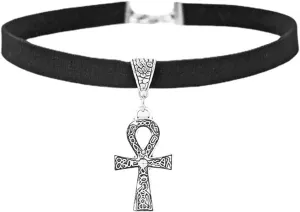 Choker Necklaces for Women Black Leather Collar Necklace Neckband for Halloween Back to School Graduation Cosplay
