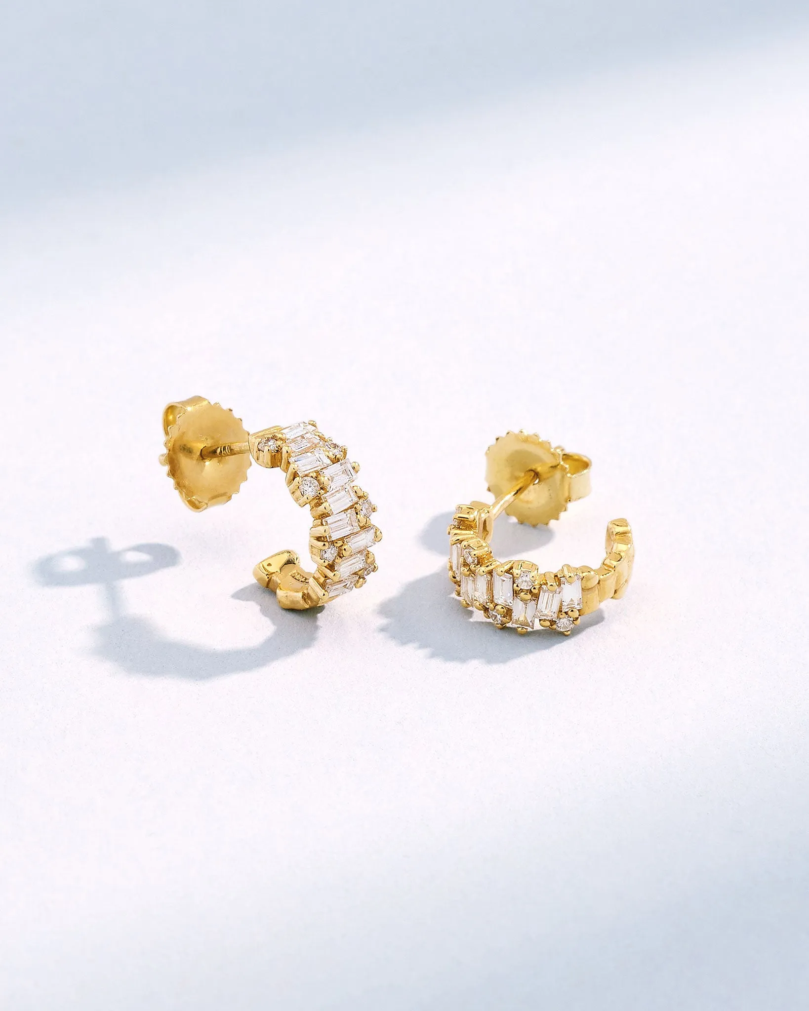 Classic Diamond Shimmer Mini Hoops