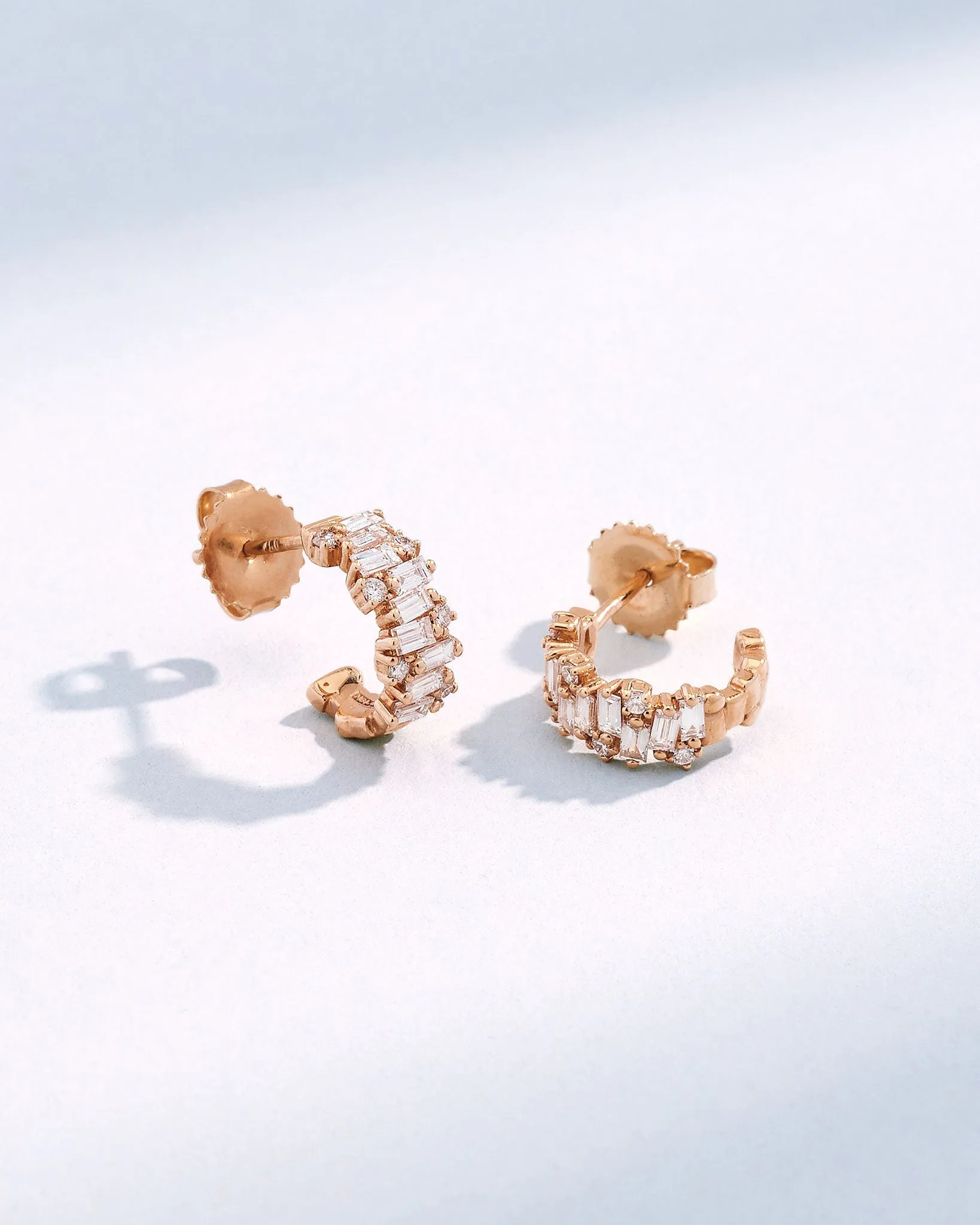 Classic Diamond Shimmer Mini Hoops