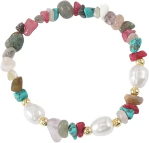 Colorful crystal Elastic Bracelets for Women Dainty Pearl Turquoise Healing Crystal Beads Good Luck Bracelet,Handmade Charm Jewelry Gifts