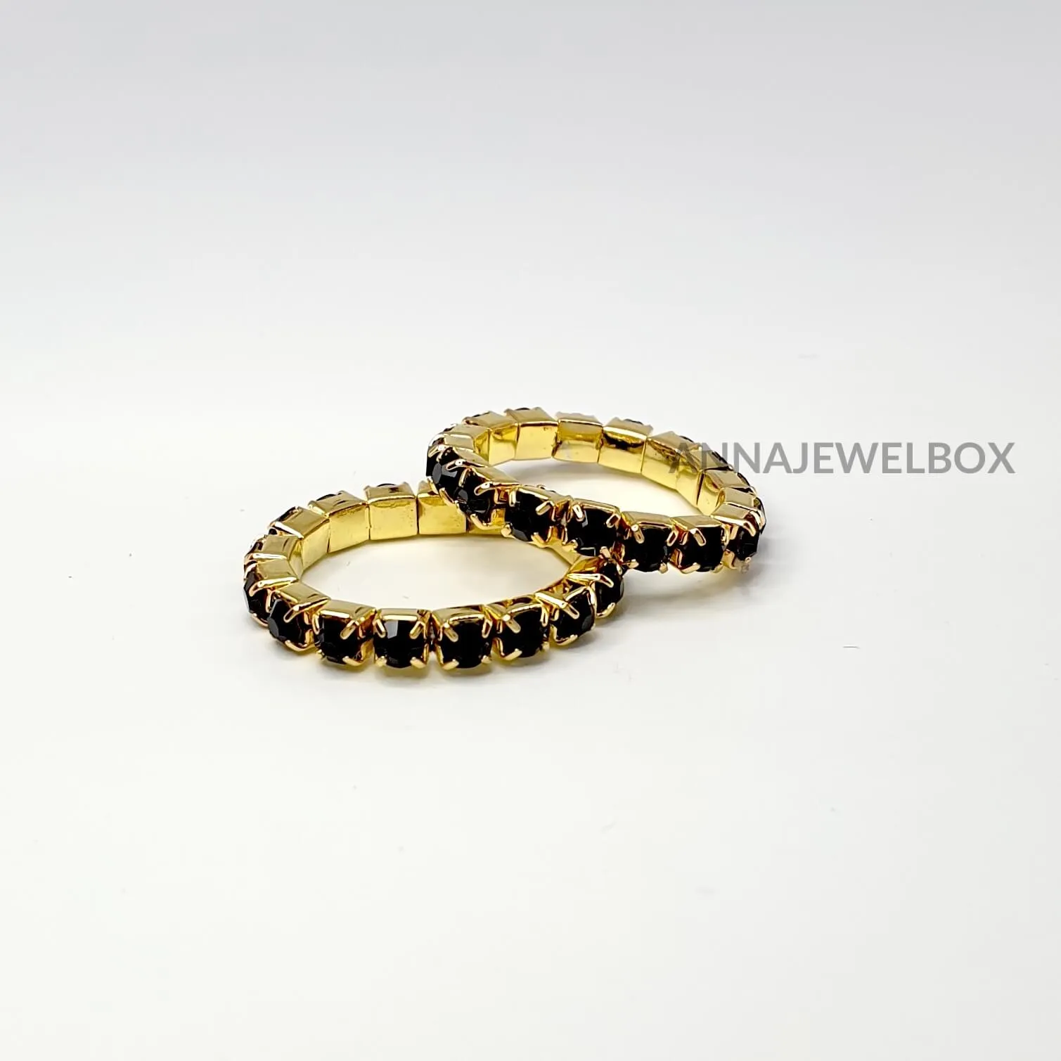 Colour Sparkling Diamante Crystal Elastic Stretch Rings 1 Row