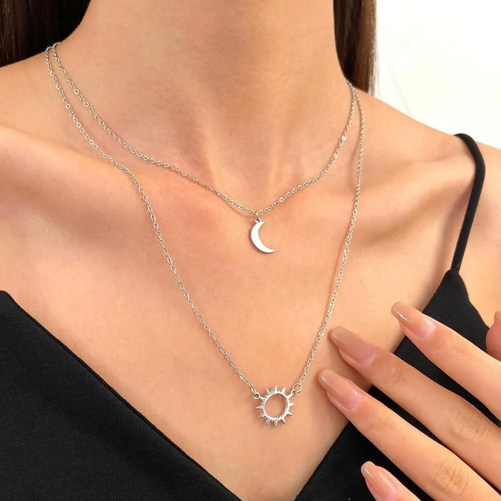 Colourful Steel Circle Necklace Choker Jewelry Chain Pendent for Girlfriend Women Birthday Anniversary Party Gift