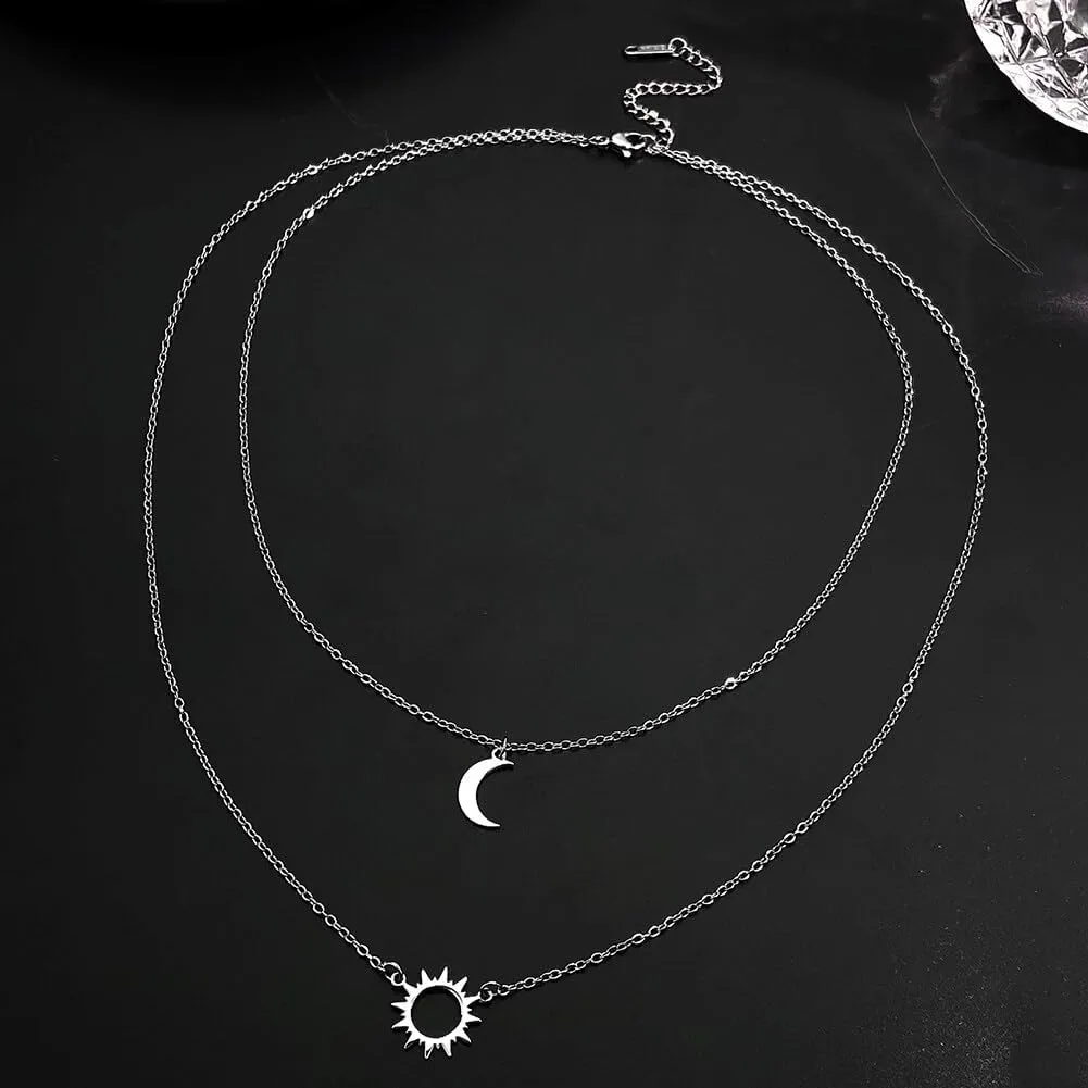 Colourful Steel Circle Necklace Choker Jewelry Chain Pendent for Girlfriend Women Birthday Anniversary Party Gift