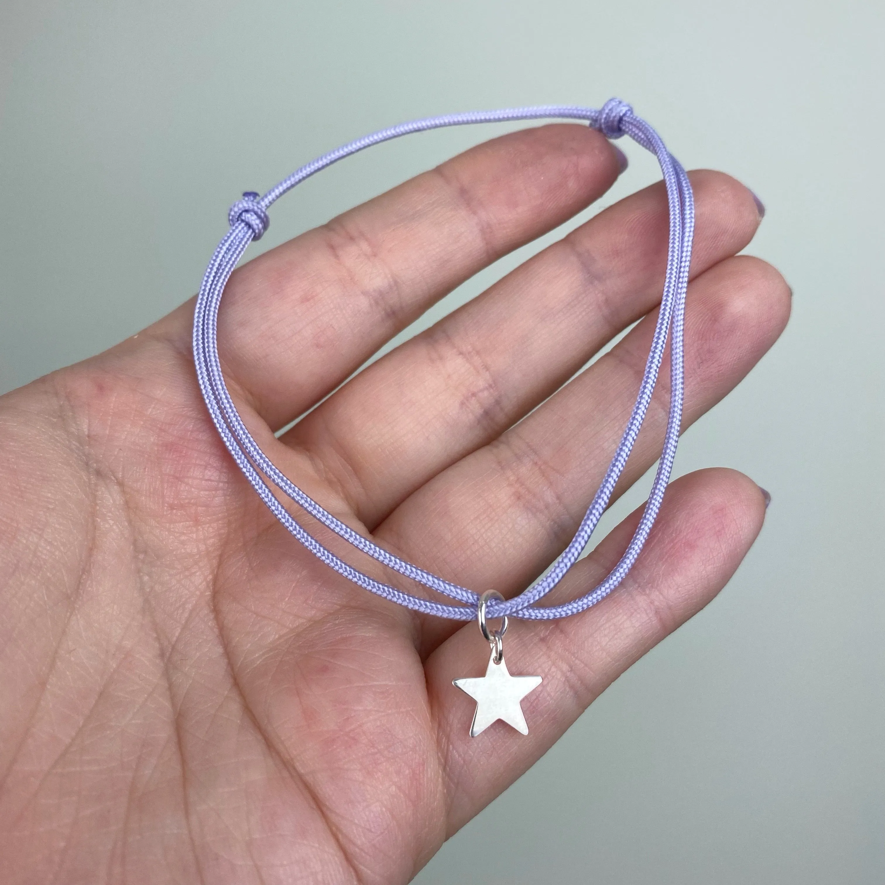 Cord Anklet with Sterling Silver Charm