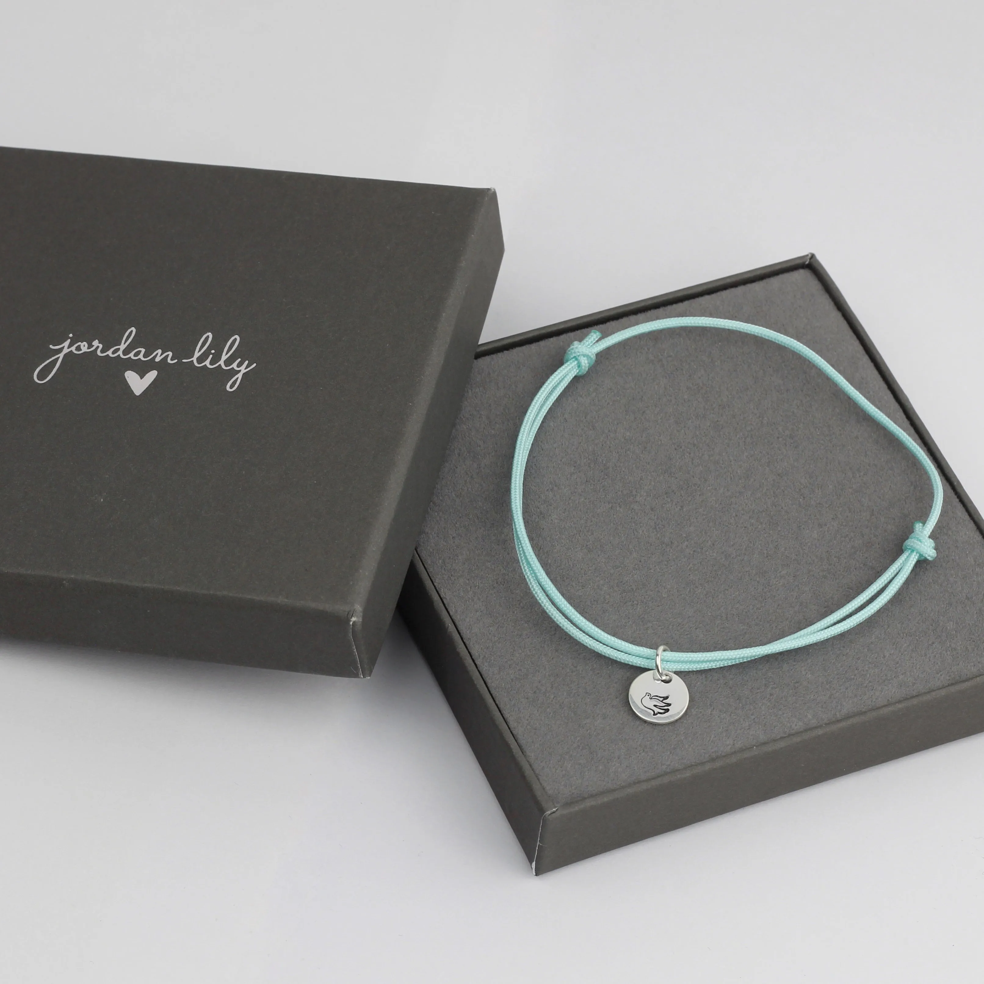 Cord Anklet with Sterling Silver Charm