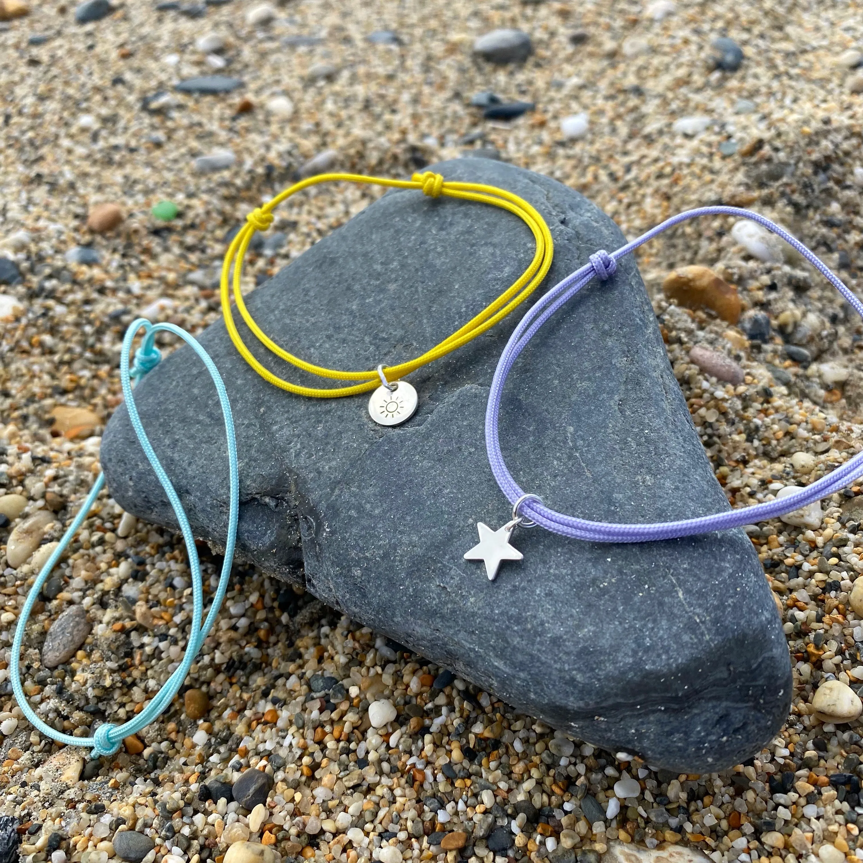 Cord Anklet with Sterling Silver Charm