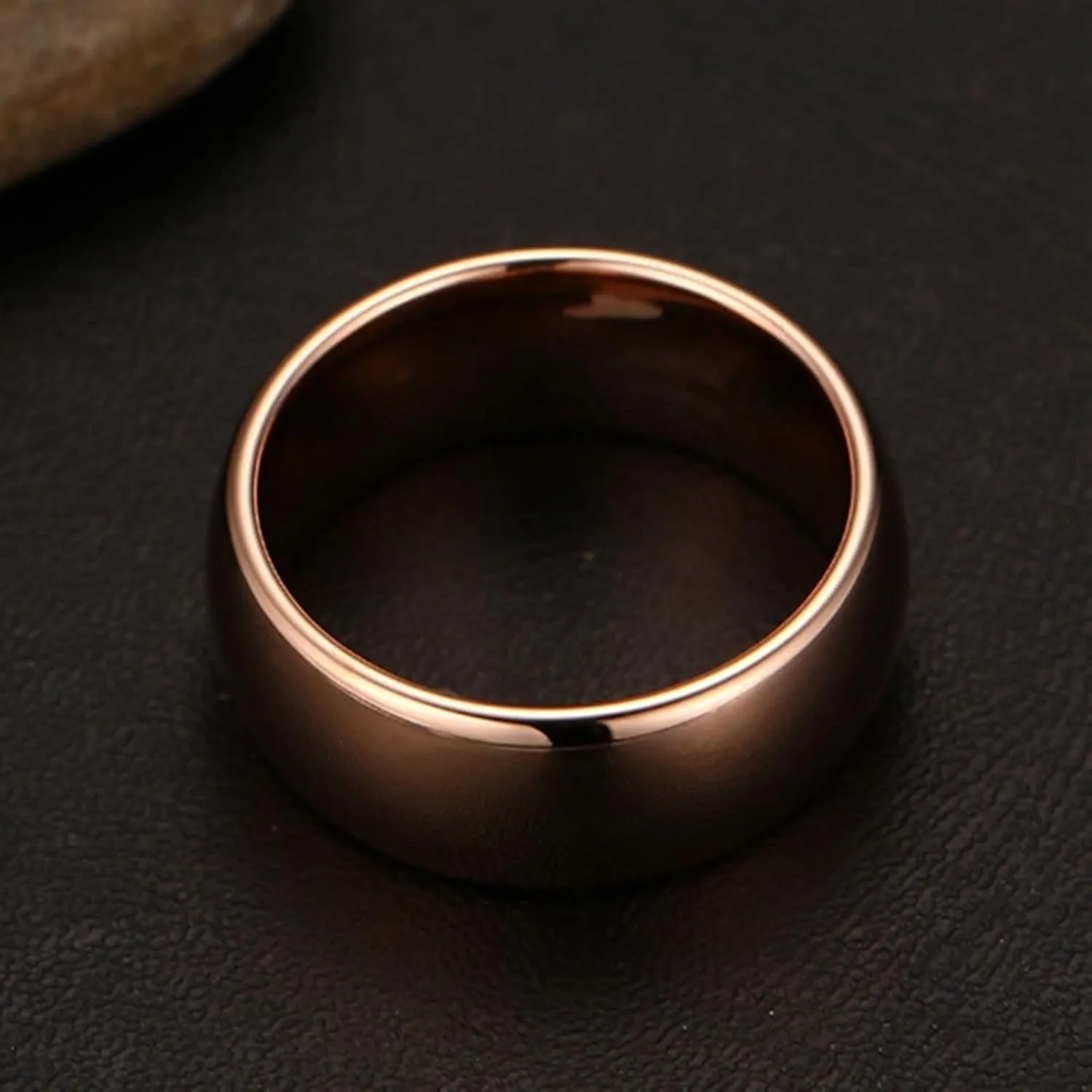 Couple Ring Engrave Couple Rings Promise Rings,Wedding Band Tungsten Gold and Rose Gold Round Ring 8MM Rings Couples