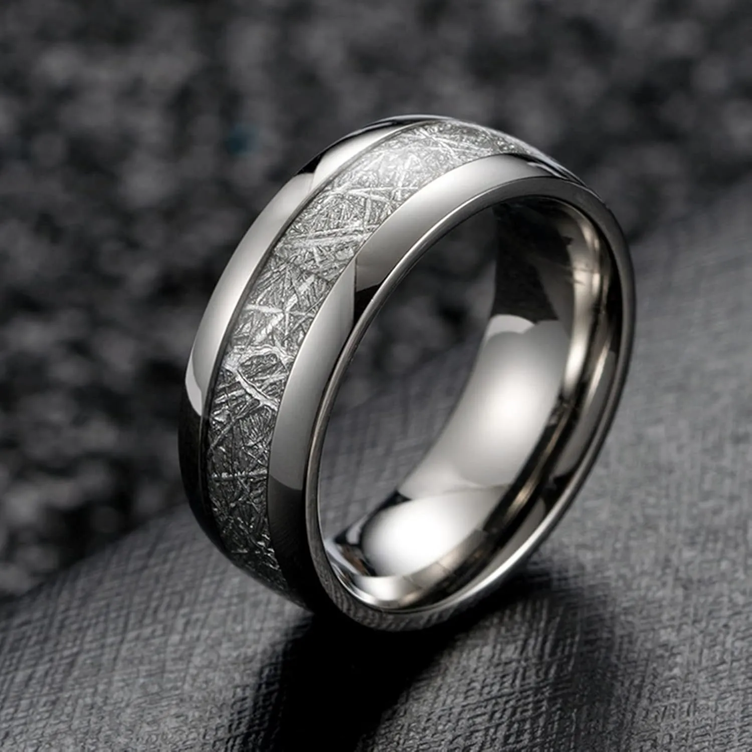 Couple Rings Set Promise Rings Stainless Steel, Custom Made Wedding Rings for Couple Size 7-12 Silver Ring 8MM