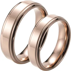 Couples Rings Stainless Steel, Cool Wedding Rings for Couples Size 6-11 Rose Gold Ring 6MM