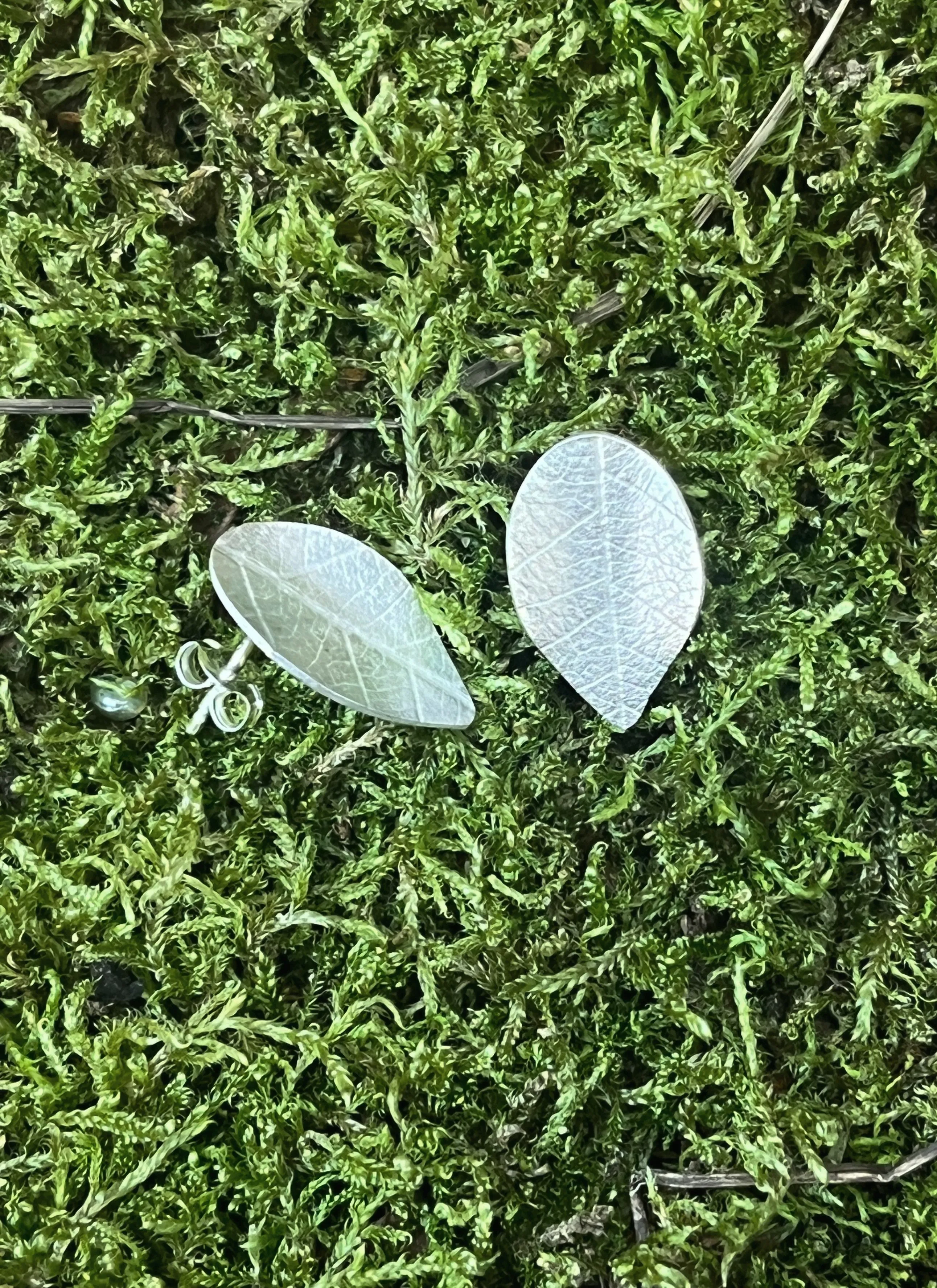 CPG Silver Leaf Long Studs