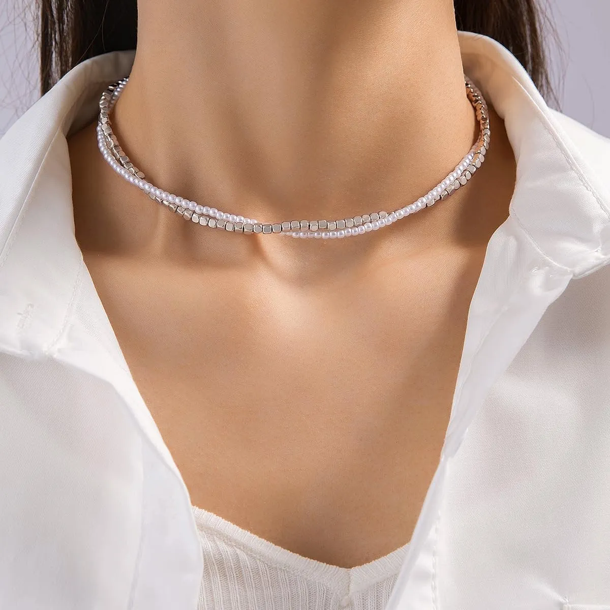 CSIYANJRY99 Colorful Beaded Choker Necklaces for Women Cute Aesthetic Summer Beach Necklace Boho Beachy Green Beads Choker Summer Womens Sandal Accessories