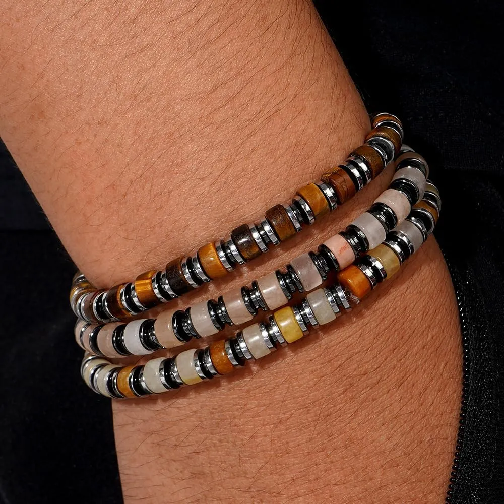 Dainty Beaded Bracelet Handmade Stretch Bracelets For Women Men Trendy,Fashion Bohemian Beads Crystal Gemstone Jewelry Gift Frindship.