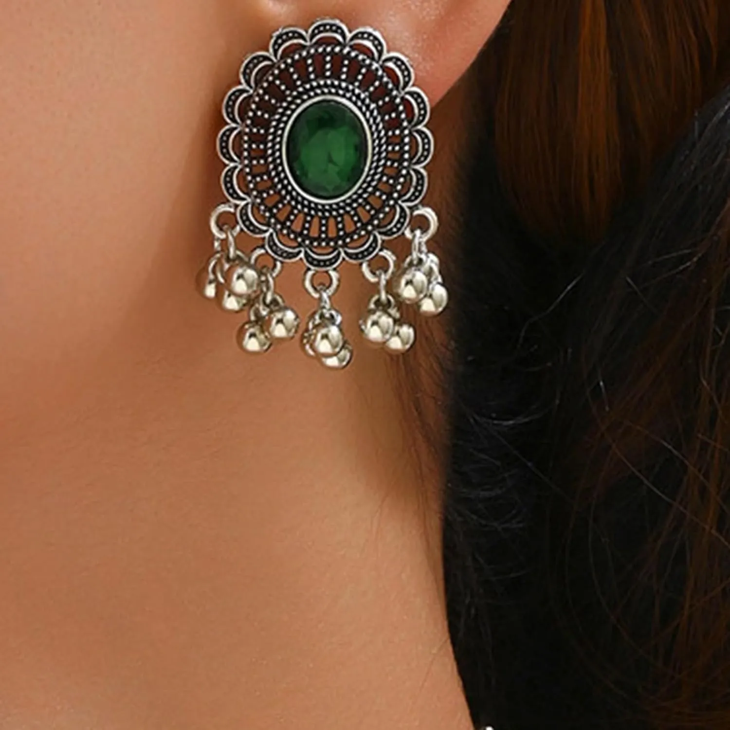 Dcfywl731 Indian Jewelry Sets for Women Bollywood Wedding Necklace Earrings Set Oxidized Ethnic Choker Necklaces Gift