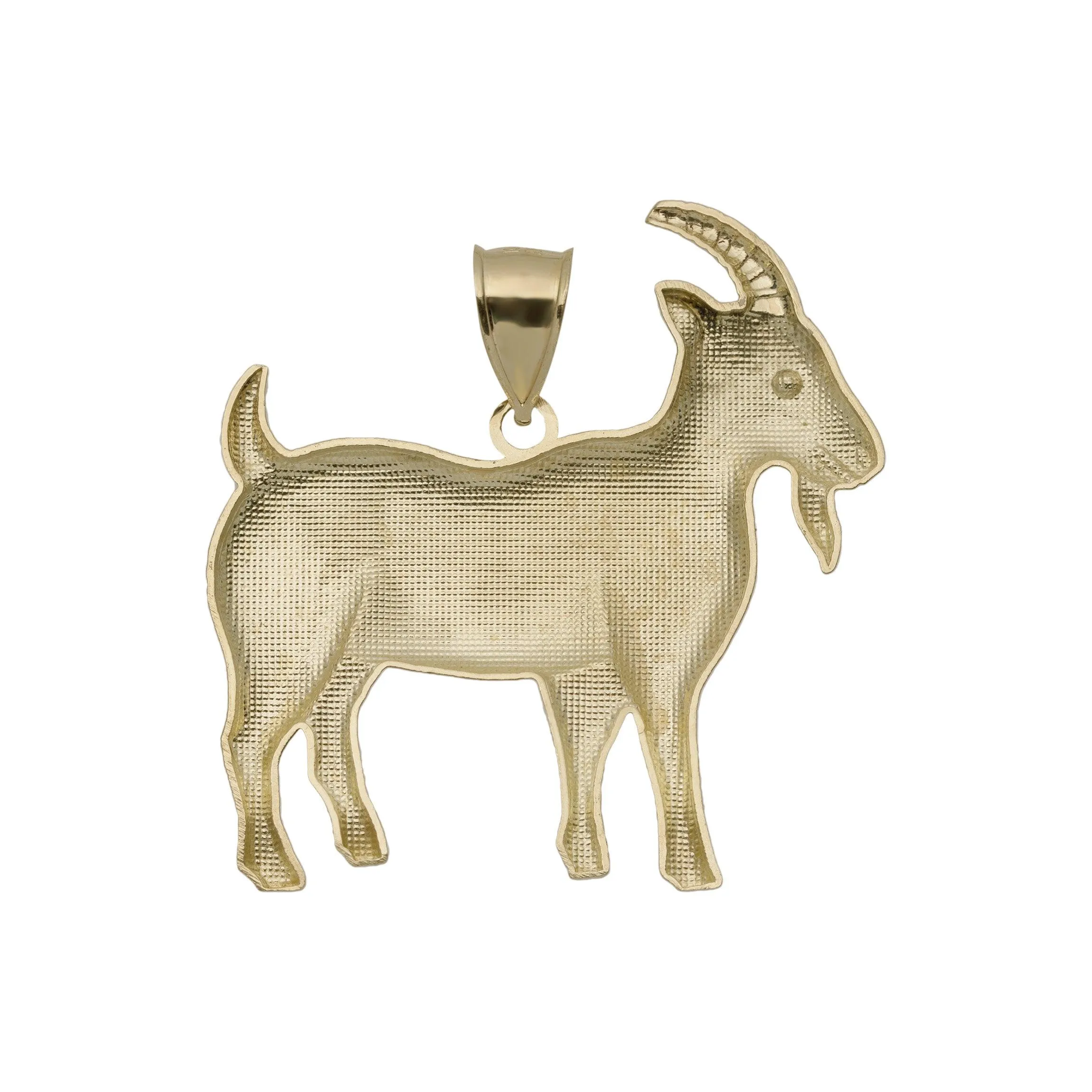 Diamond-Cut Goat Pendant 10K Yellow Gold