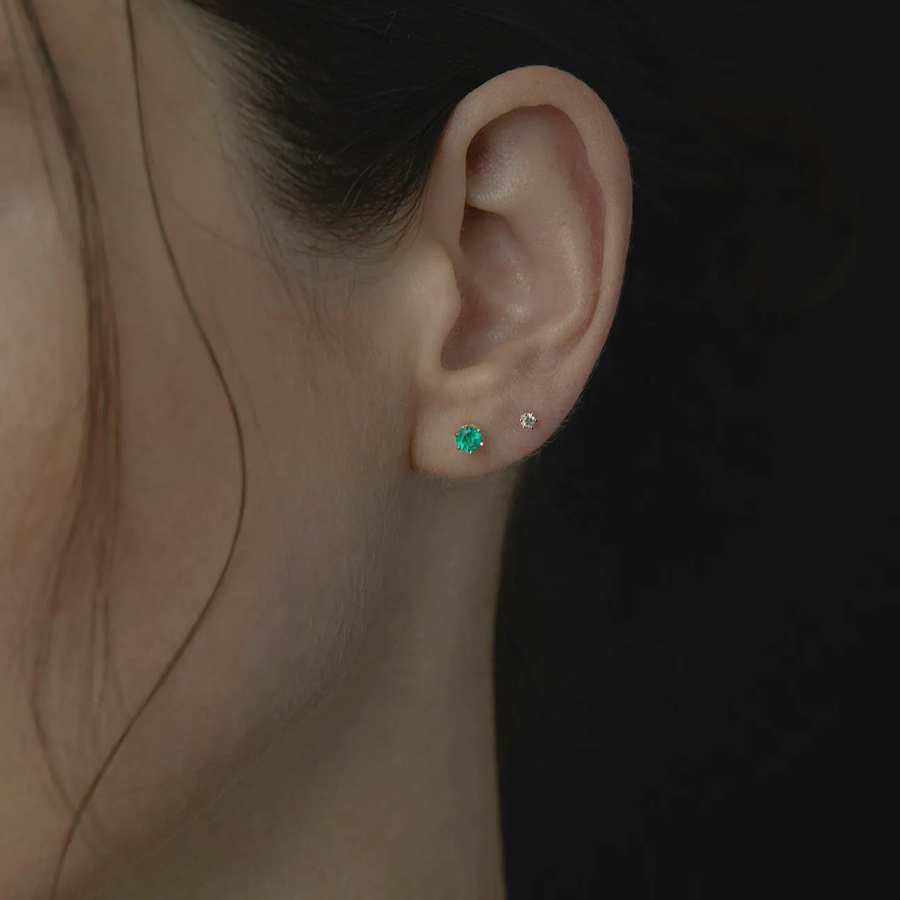 E1904E | 4mm Emerald Studs