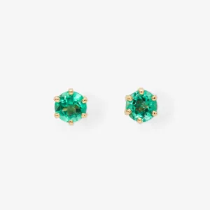 E1904E | 4mm Emerald Studs