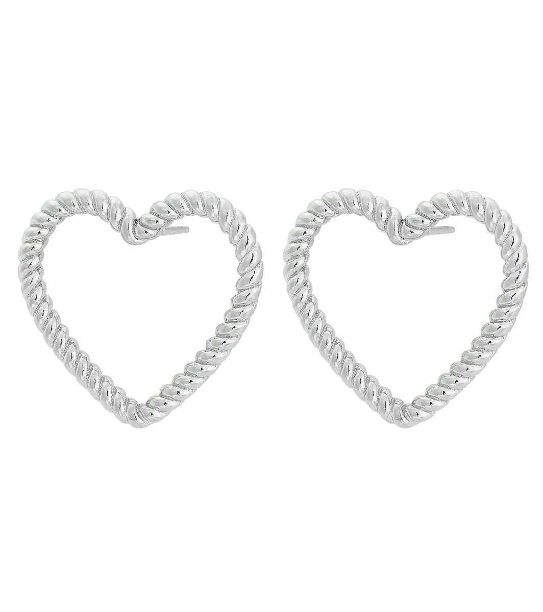 Edblad - Rope Heart Studs Medium Steel
