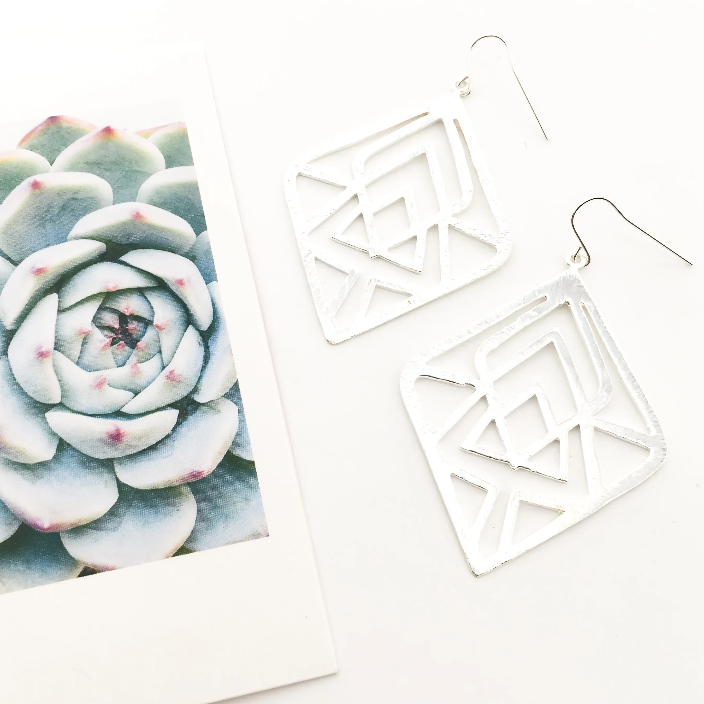 Eden Brushed Diamond Pattern Earrings