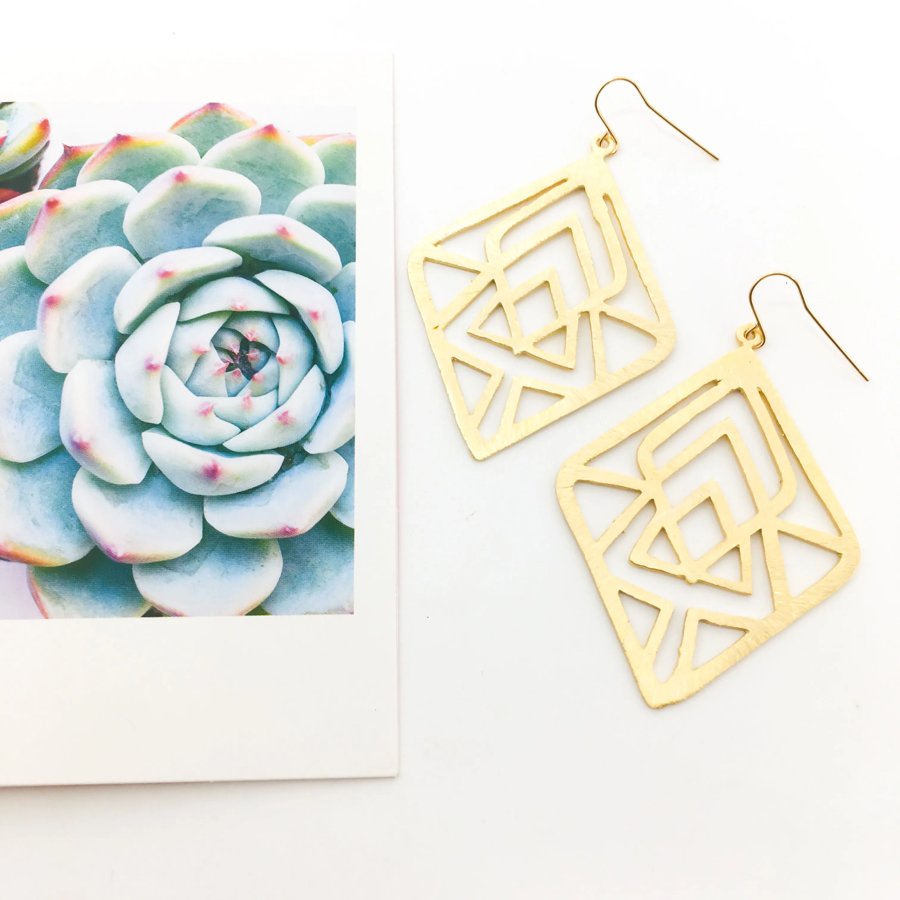 Eden Brushed Diamond Pattern Earrings