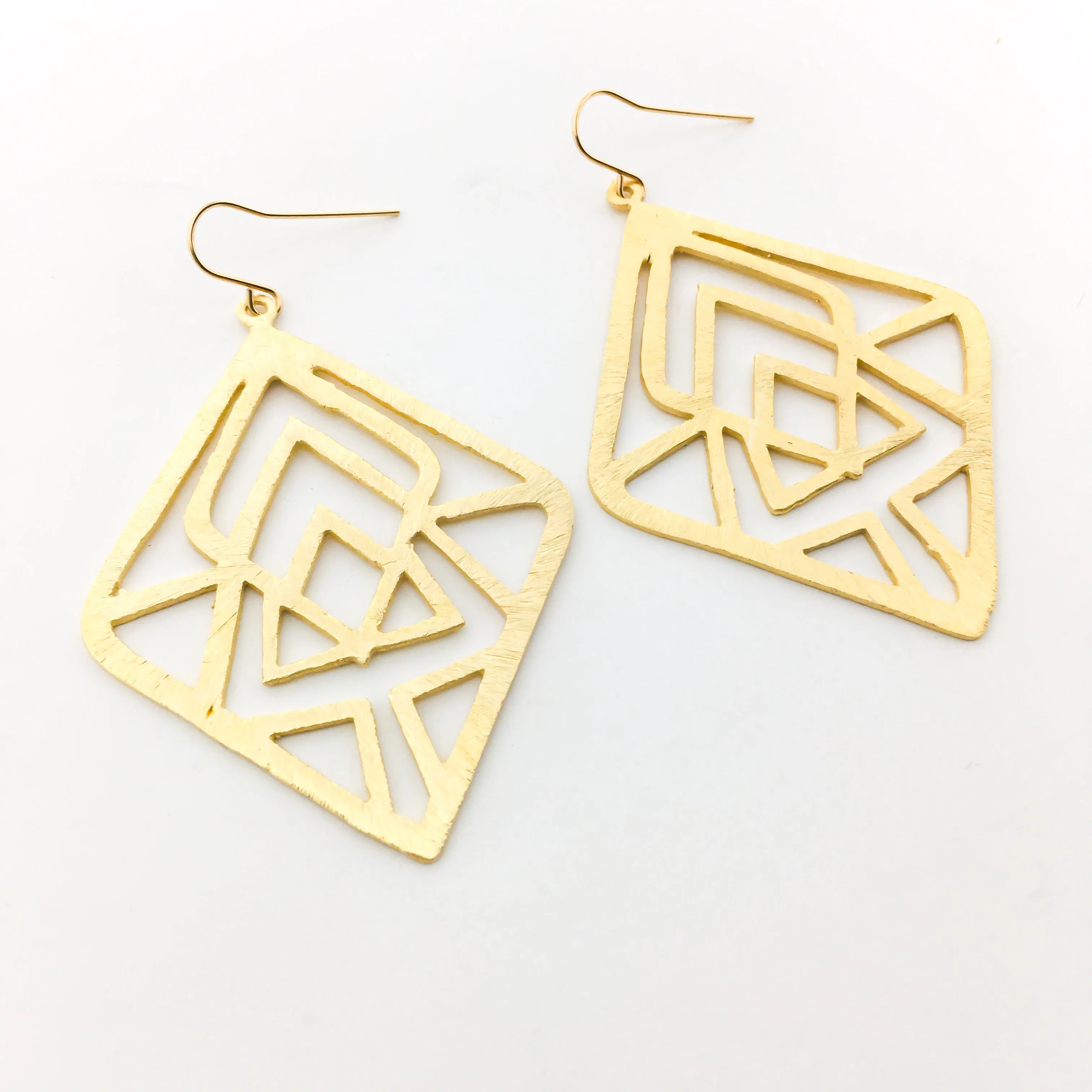 Eden Brushed Diamond Pattern Earrings