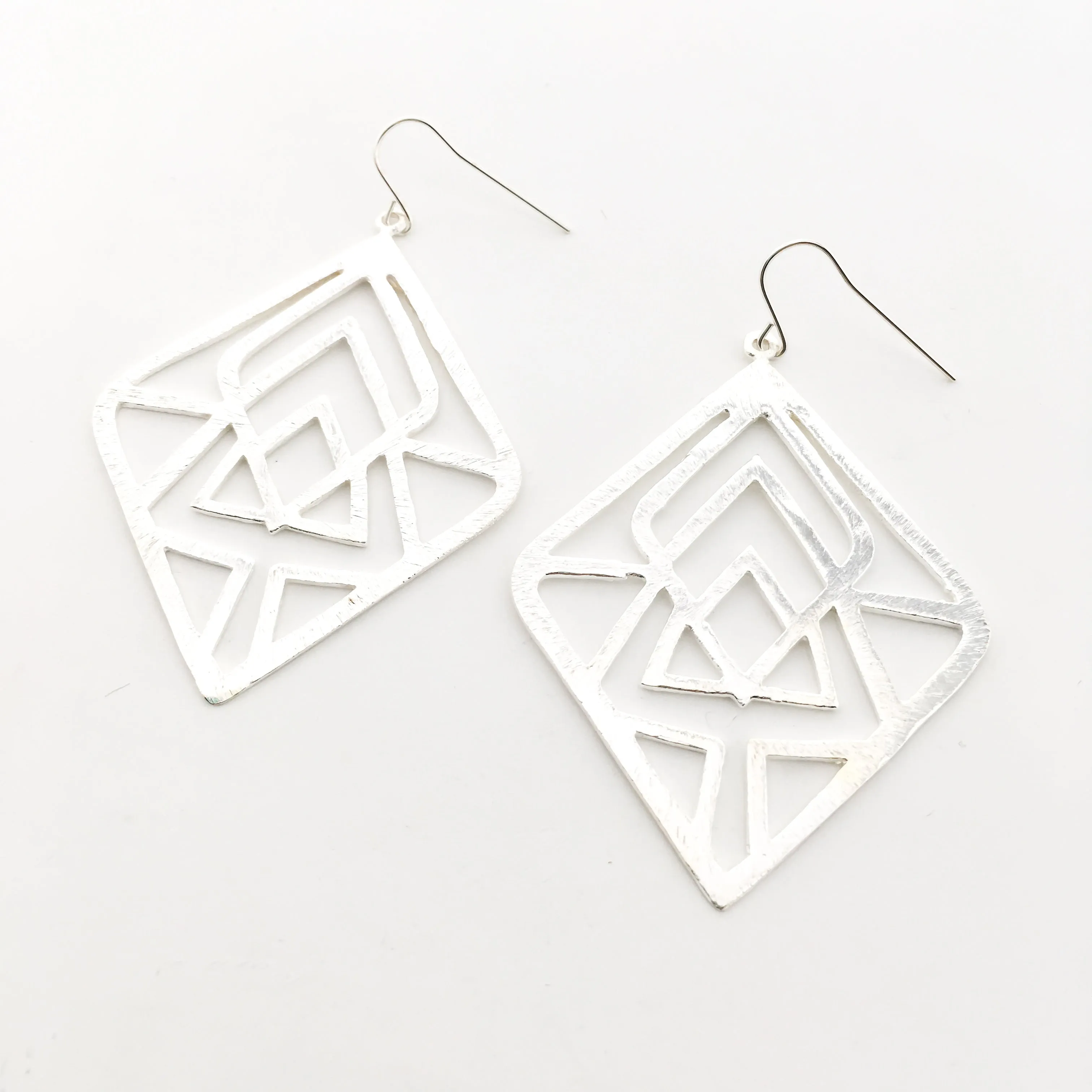 Eden Brushed Diamond Pattern Earrings