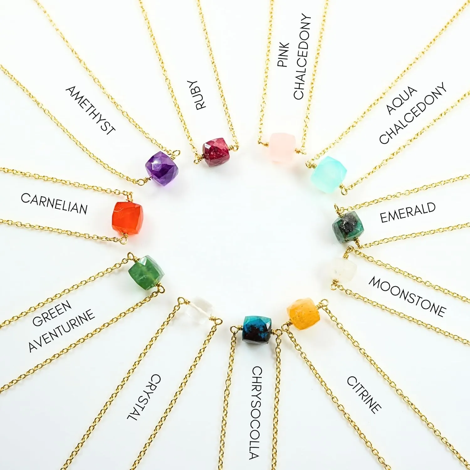 Emerald Necklace for Women, Premium Gold Cube Necklaces for Women - Tarnish Free 18K Gold Vermeil Certified S925 Classic Statement Necklace Gold Jewelry for Women - Mothers Day Gifts for Mom Wife