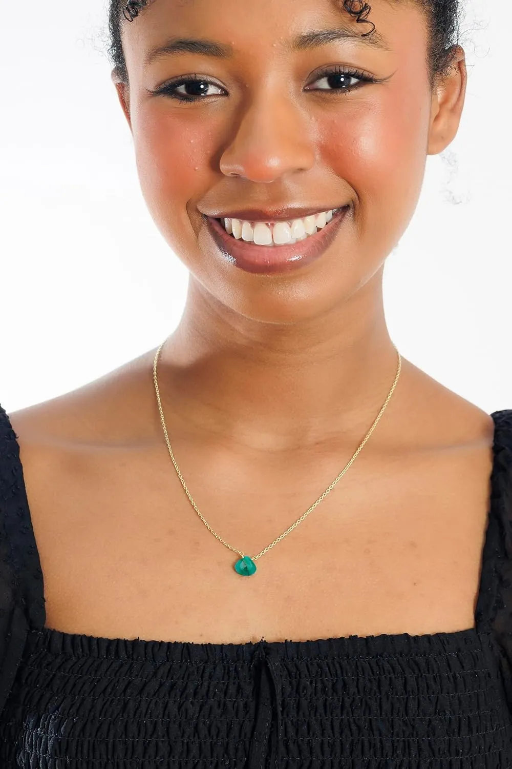 Emerald Necklace for Women, Premium Gold Heart Necklaces for Women - Tarnish Free 18K Gold Vermeil Certified S925 Classic Statement Necklace Gold Jewelry for Women - Mothers Day Gifts for Mom Wife
