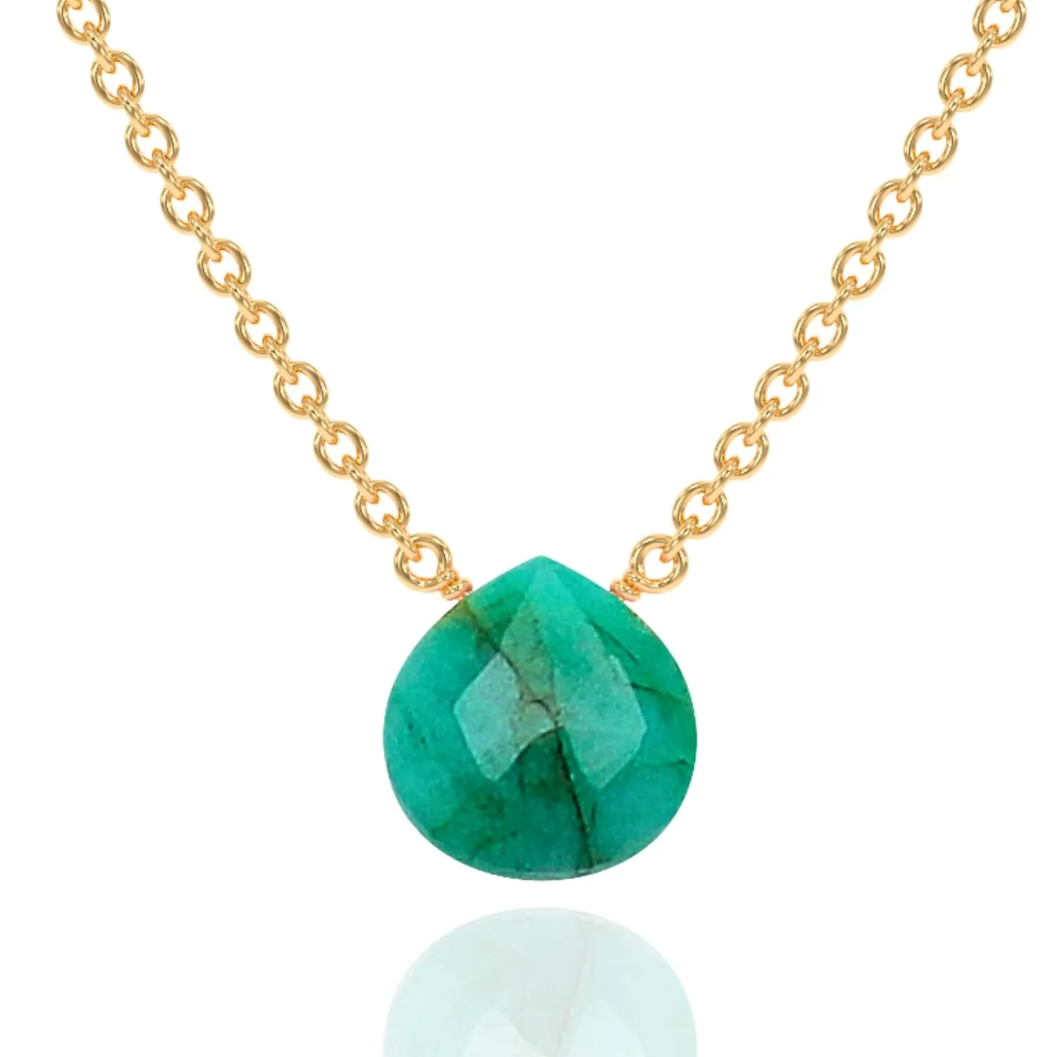 Emerald Necklace for Women, Premium Gold Heart Necklaces for Women - Tarnish Free 18K Gold Vermeil Certified S925 Classic Statement Necklace Gold Jewelry for Women - Mothers Day Gifts for Mom Wife