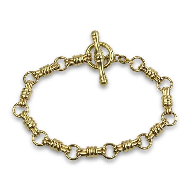 Estate 14K Yellow Gold Novelty Link Bracelet