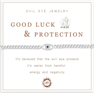FANCIBAND Evil Eye Bracelet 14k Silver/Gold Plated Bracelets For Women Dainty Gold Cuban Link Bracelet For Women Jewelry Gifts