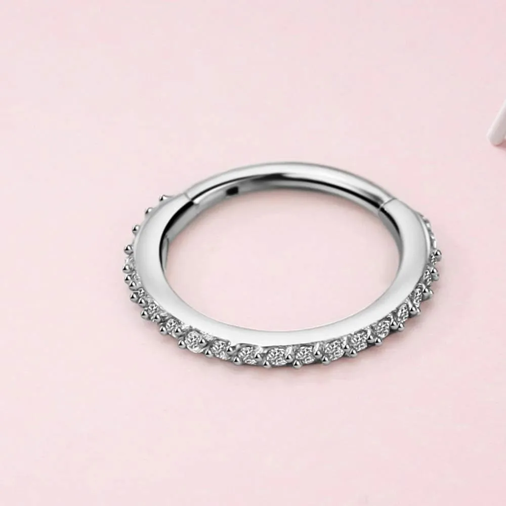 FANSING 316L Surgical Steel Zirconia Piercing Rings for Daith Helix Cartilage Conch Earlobe Ear Piercings