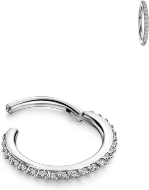 FANSING 316L Surgical Steel Zirconia Piercing Rings for Daith Helix Cartilage Conch Earlobe Ear Piercings